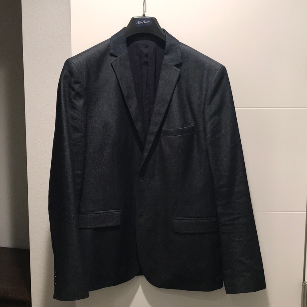 H&M slim fit jacket In navy